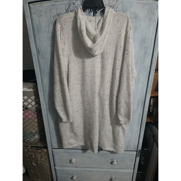 Terra & Sky Long Open Hooded Sweater Cardigan Cream 0X - Picture 8 of 12